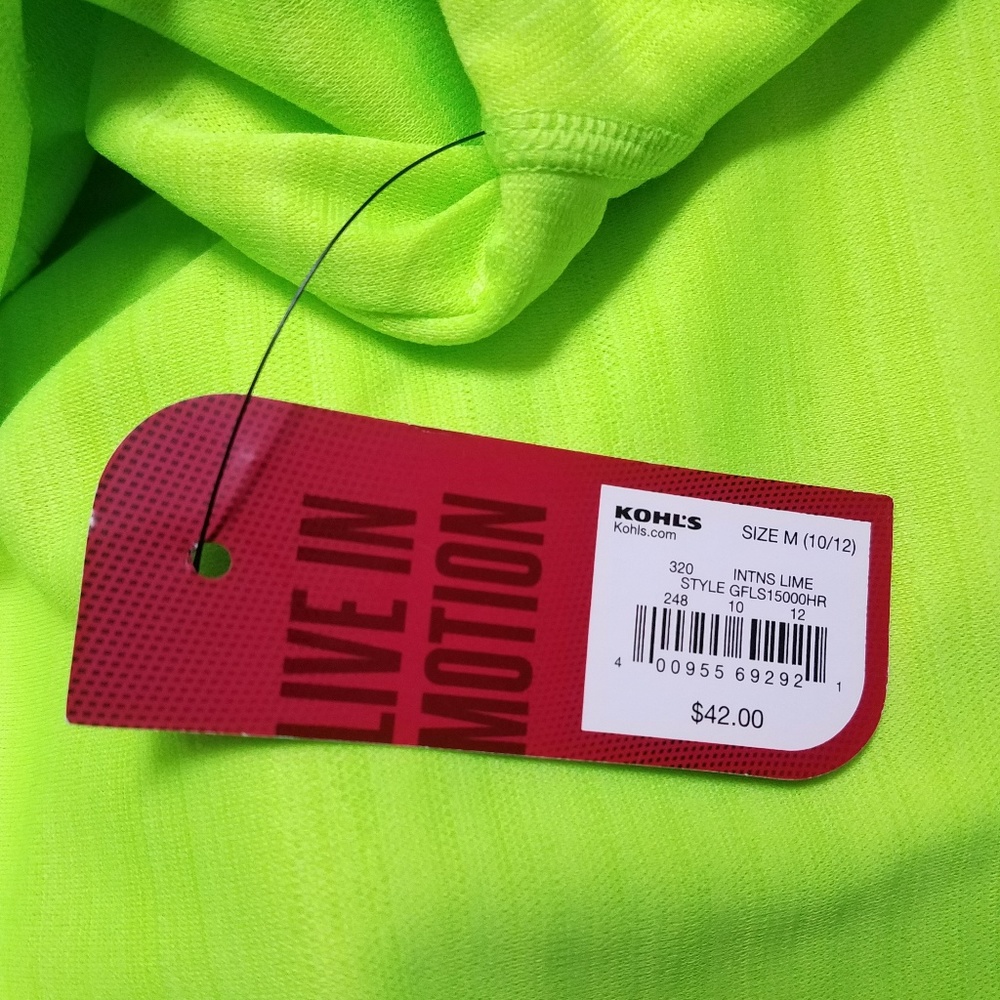 FILA Sport Athletic Lime 1/4 Zip Pullover Jacket - Picture 4 of 4